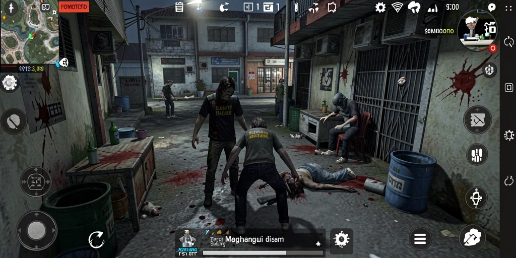 Tampilan gameplay FOMOTOTO yang menegangkan dan mencekam saat menjelajah kegelapan.