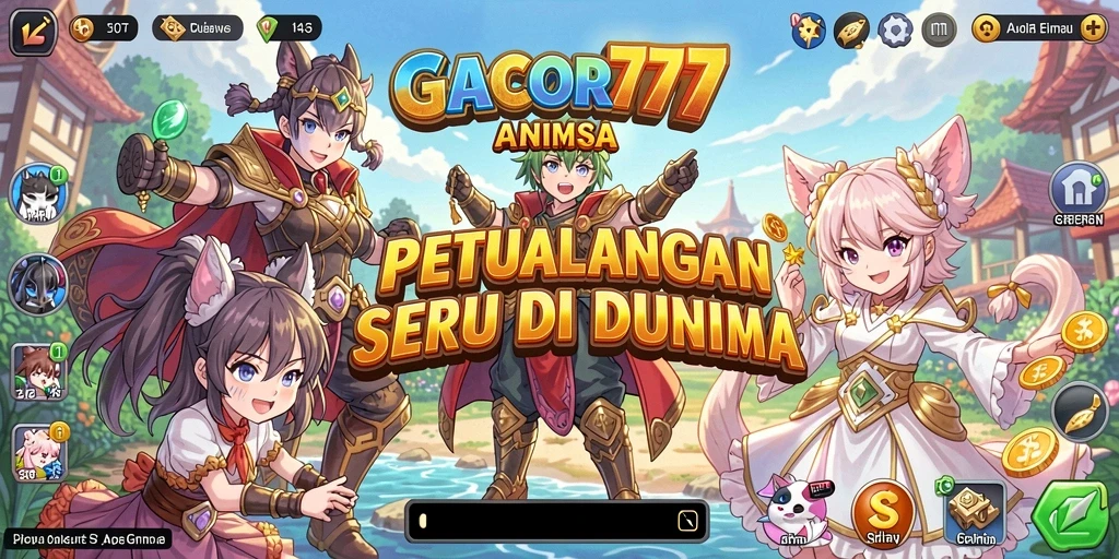 Gameplay GACOR777 dengan aksi karakter anime yang dinamis.