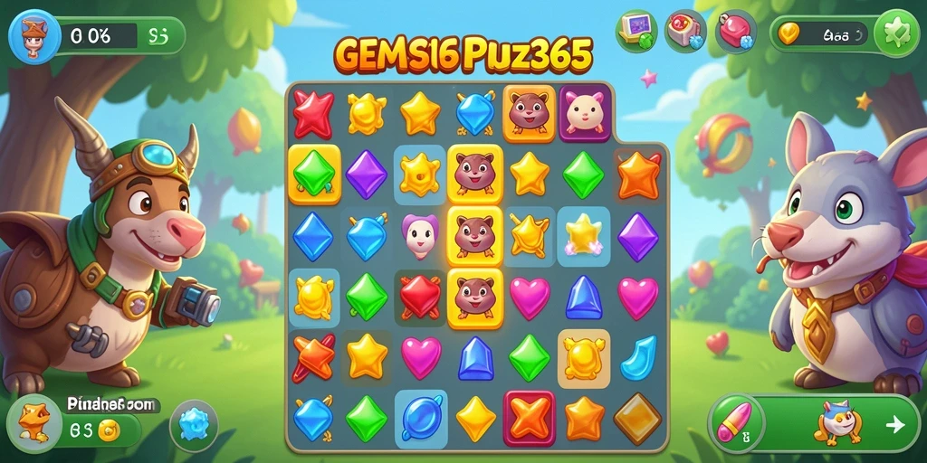 Tampilan gameplay GEMS365 yang menantang dan menarik.