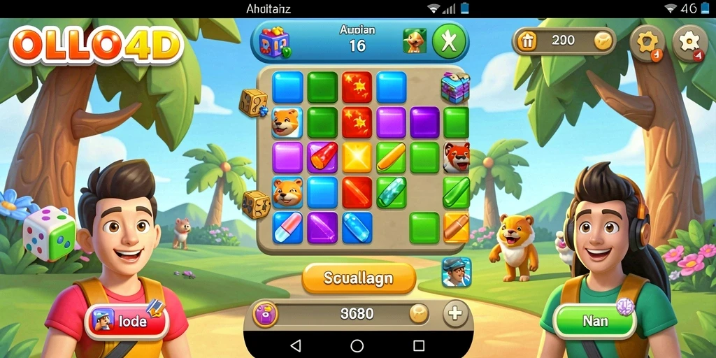 Tampilan gameplay OLLO4D yang seru dan penuh warna.