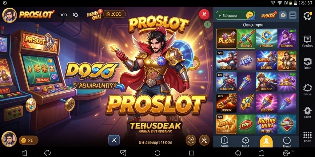 Tampilan utama PROSLOT yang menakjubkan dengan berbagai fitur Utility.