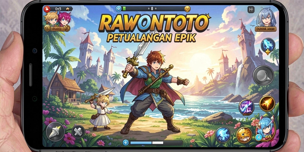 Tampilan gameplay <strong>RAWONTOTO</strong> yang penuh aksi dan karakter Anime yang memukau.