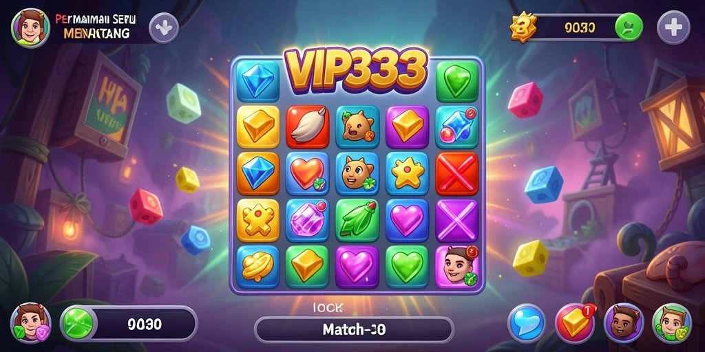 Tampilan menarik gameplay dari VIP333 saat mencocokkan item.